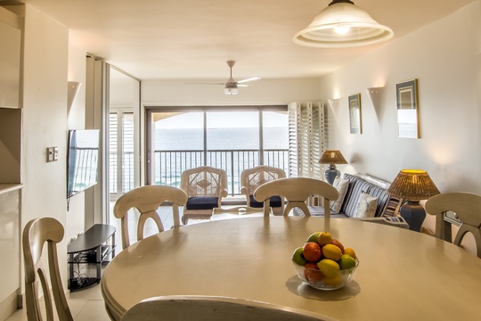 Open Plan Lounge and Dining Area, Balcony, 802 The Bermudas