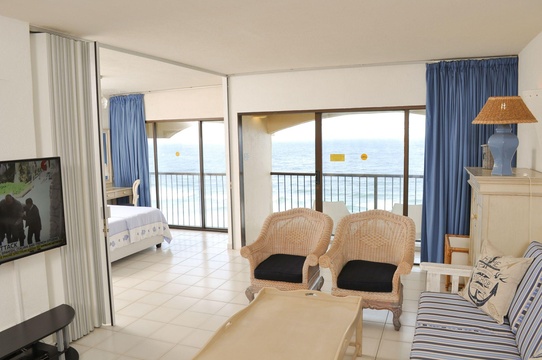 Lounge, bedroom and balcony, 802 The Bermudas